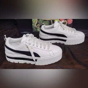 Puma Classic White Lace-Up Sneakers